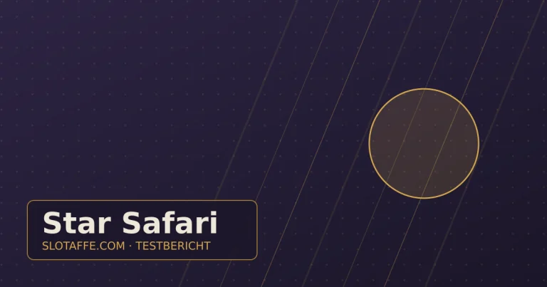 Star Safari – Titelgrafik des unabhaengigen SlotAffe-Testberichts mit Lizenz, Bonus und Auszahlungsinfos